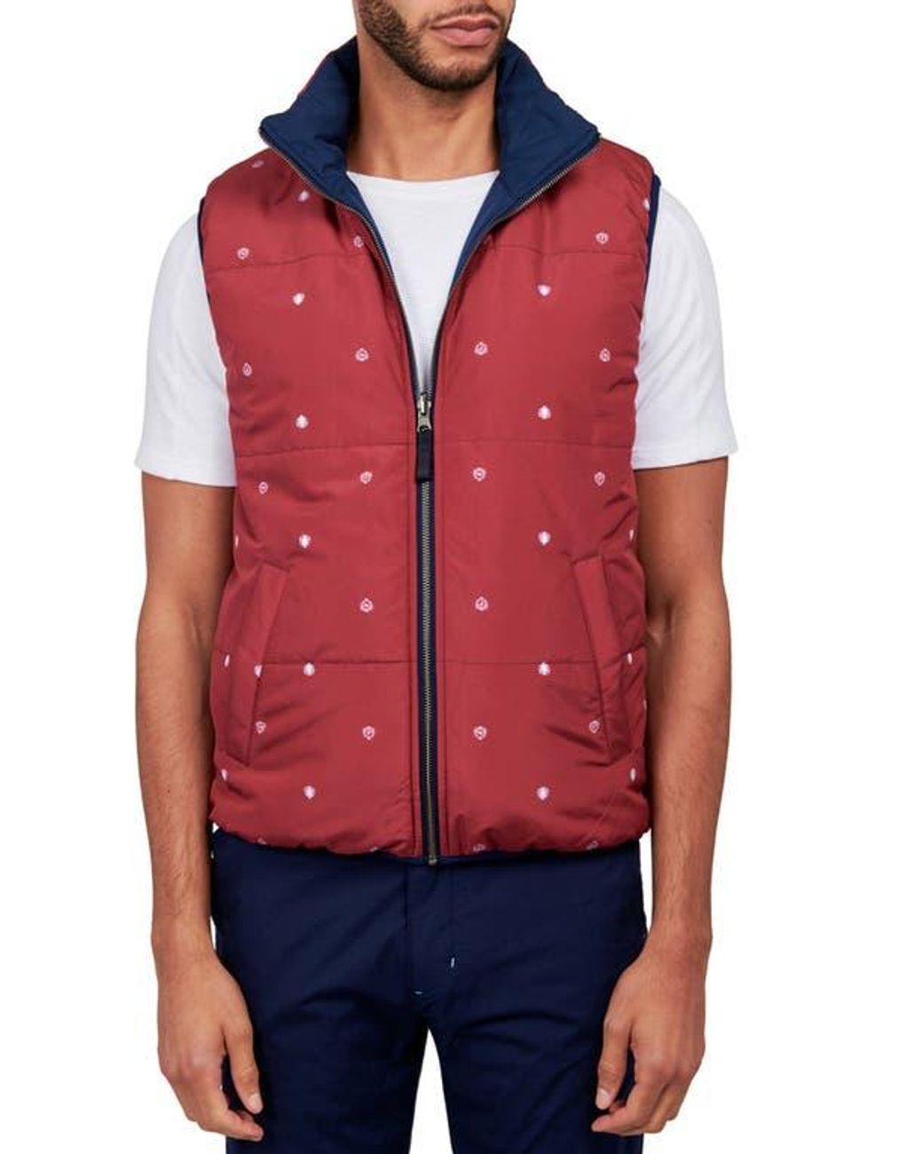 Con.struct Blue Reversible Puffer Vest for men