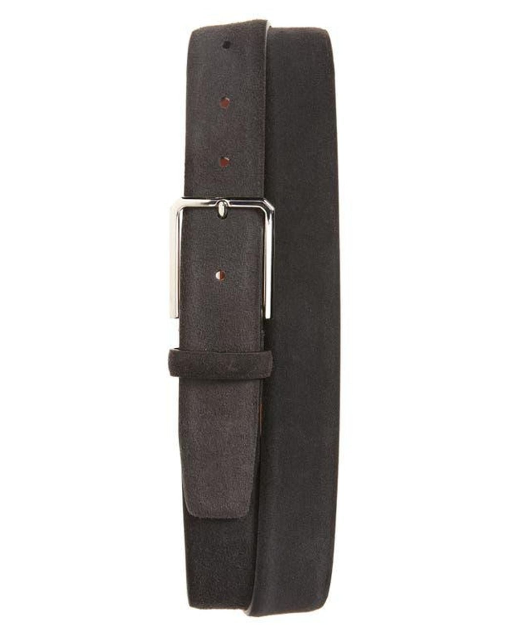 Santoni Black Suede Belt for men