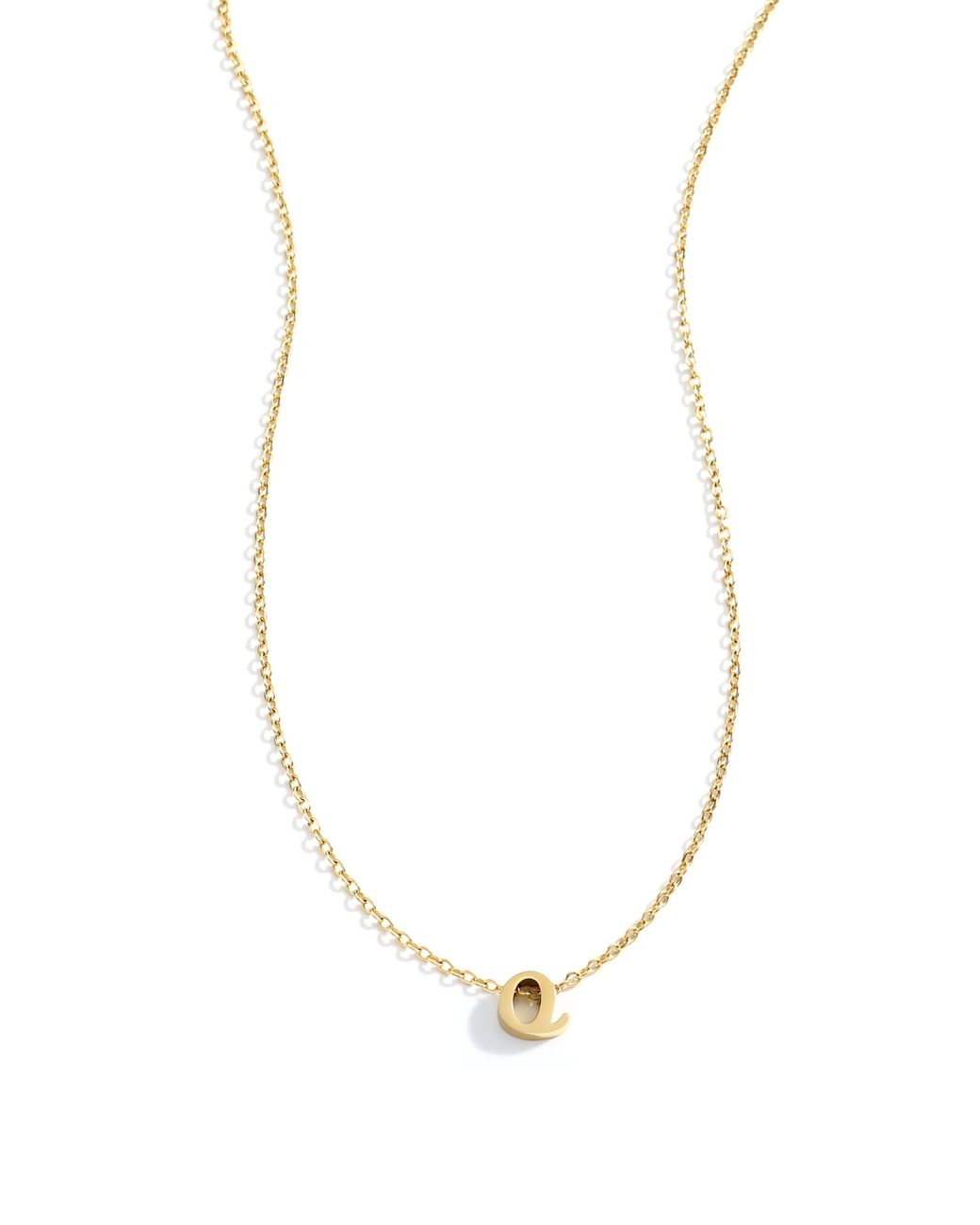 Mint & Lily White Tiny Script Initial Necklace