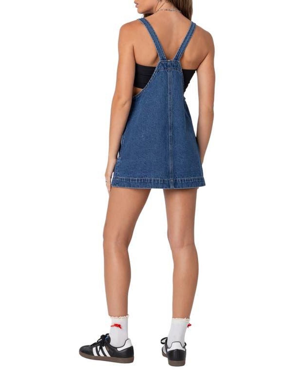 Edikted Denim Overall Minidress in Blue | Lyst