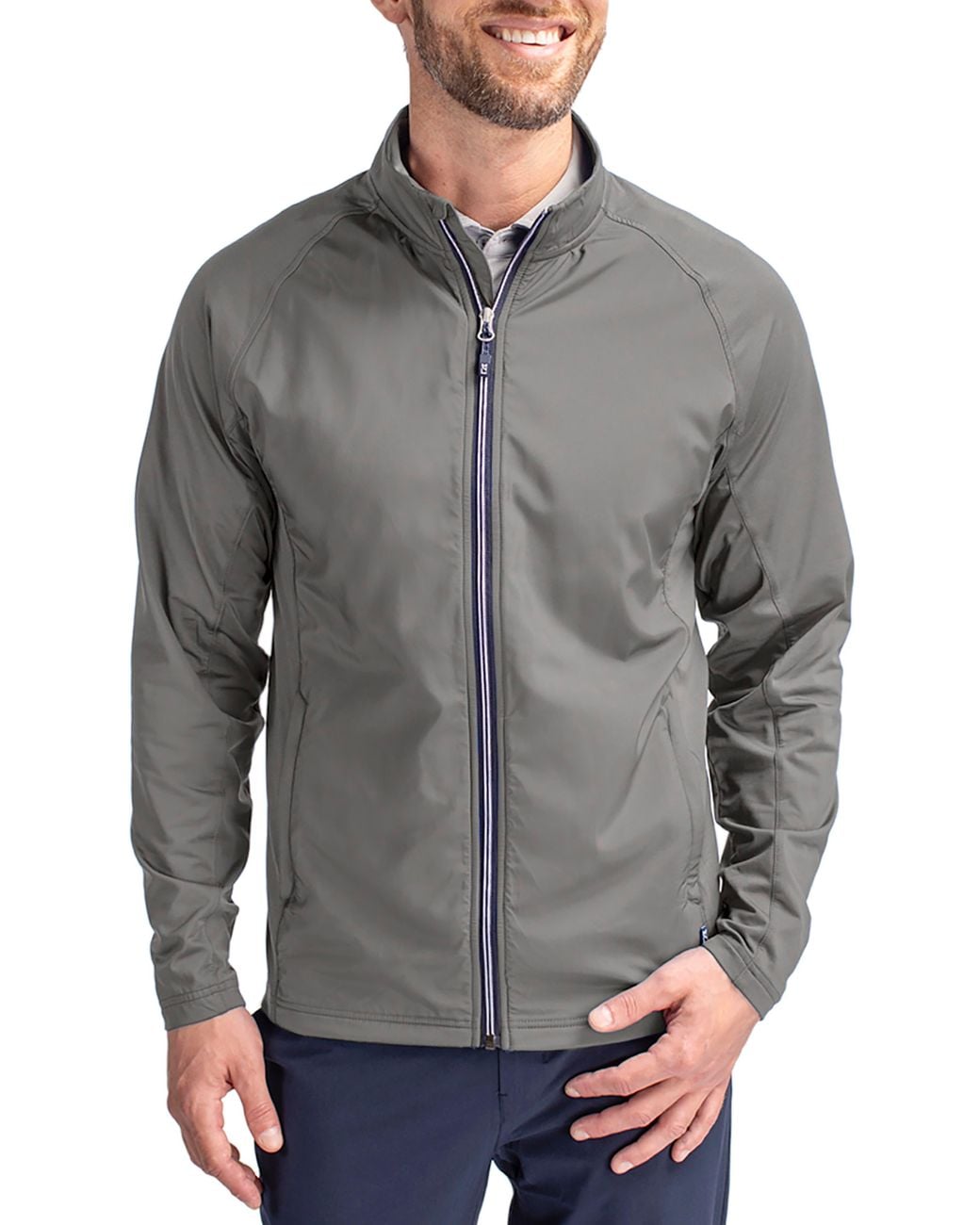 Cutter & Buck Gray Adapt Knit Full Zip Jacket for men