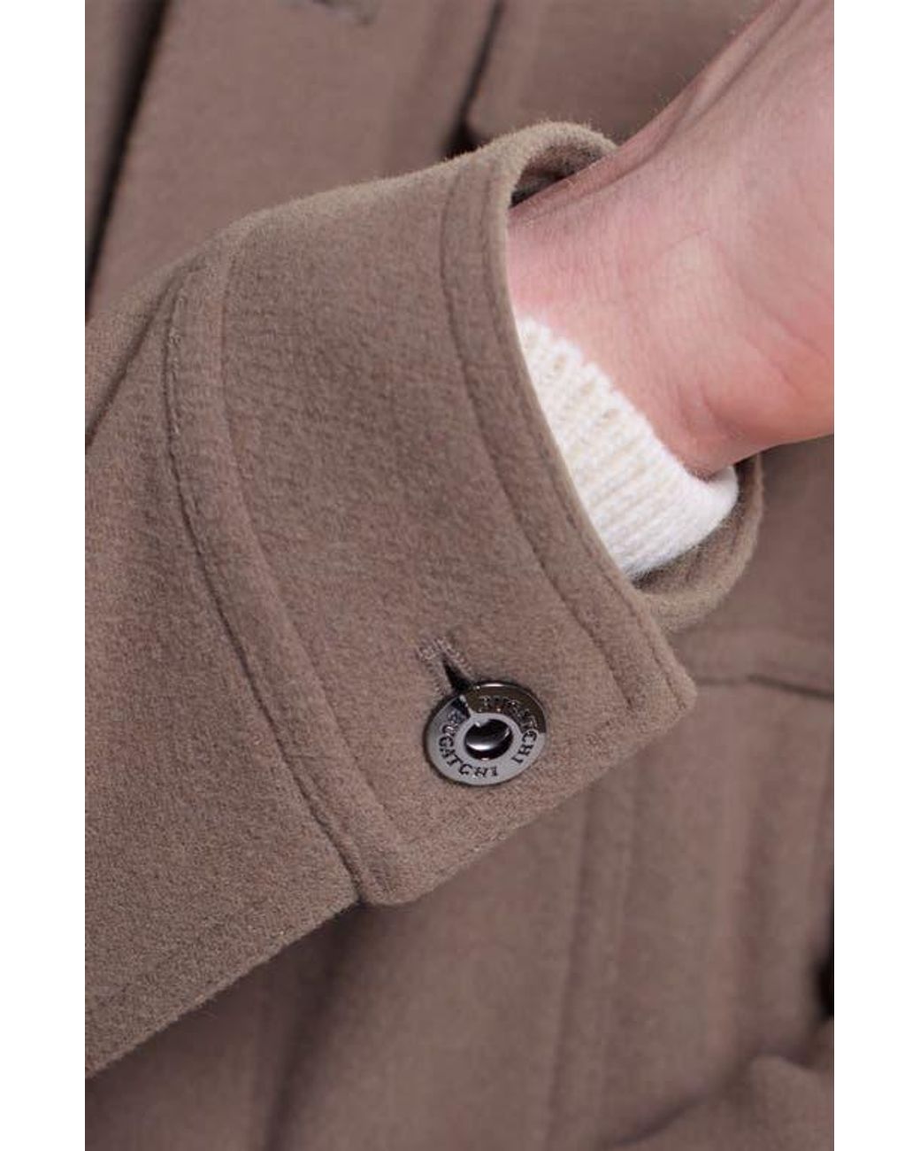 Bugatchi Brown Hybrid Melton & Wool Trucker Jacket for men