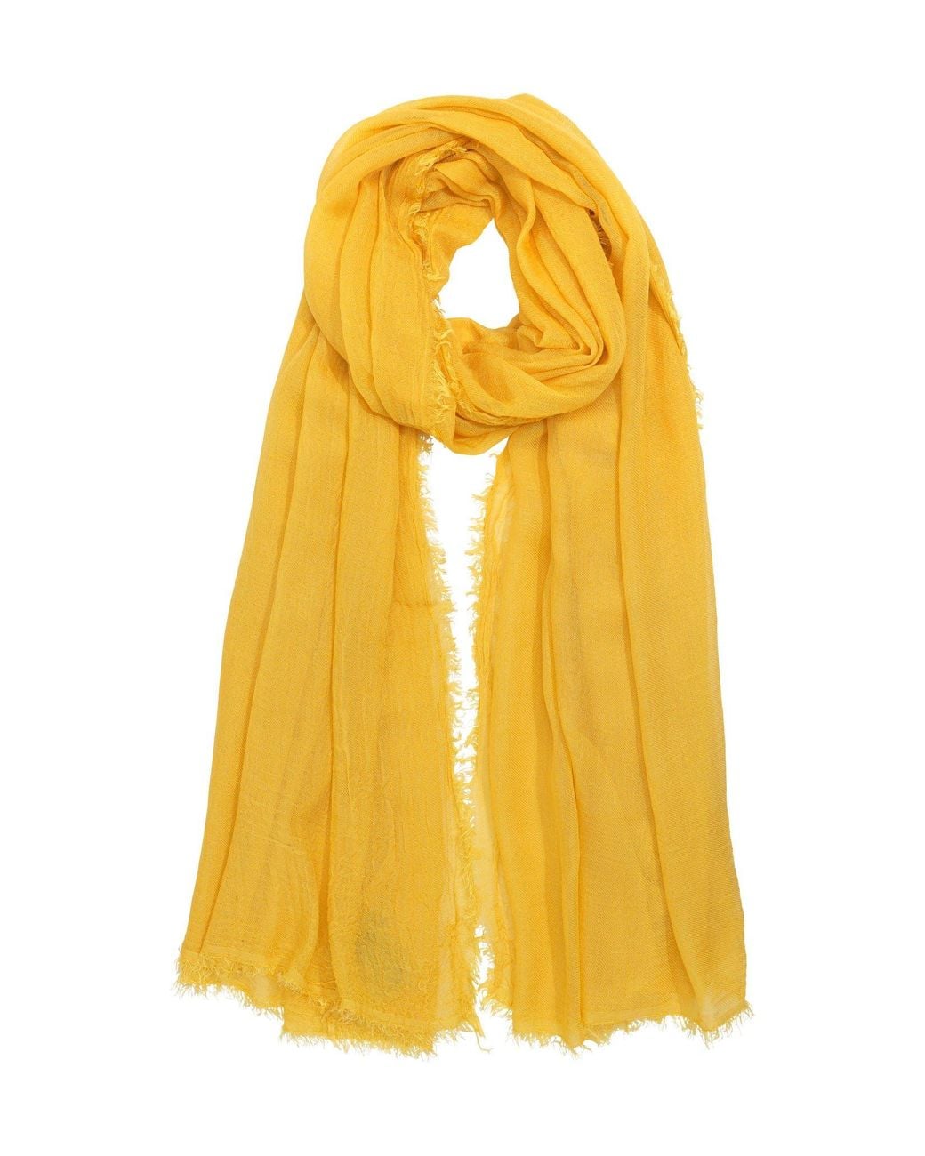 Echo Yellow Essential Modal-Silk Blend Crinkle Wrap