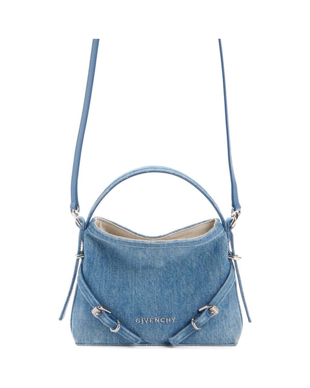 Givenchy Nano Voyou Denim Crossbody Bag in Blue | Lyst