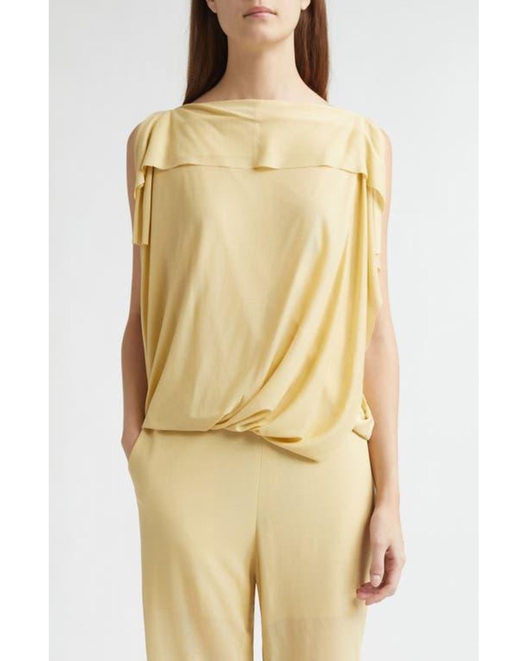 Setchu Natural Sheer Drape Top