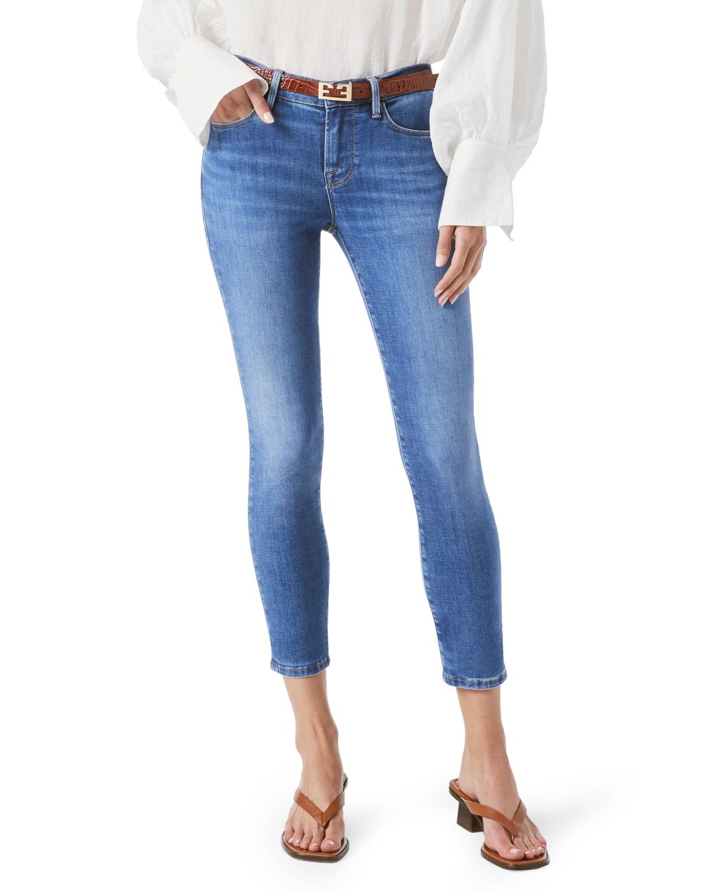 frame le skinny de jeanne crop