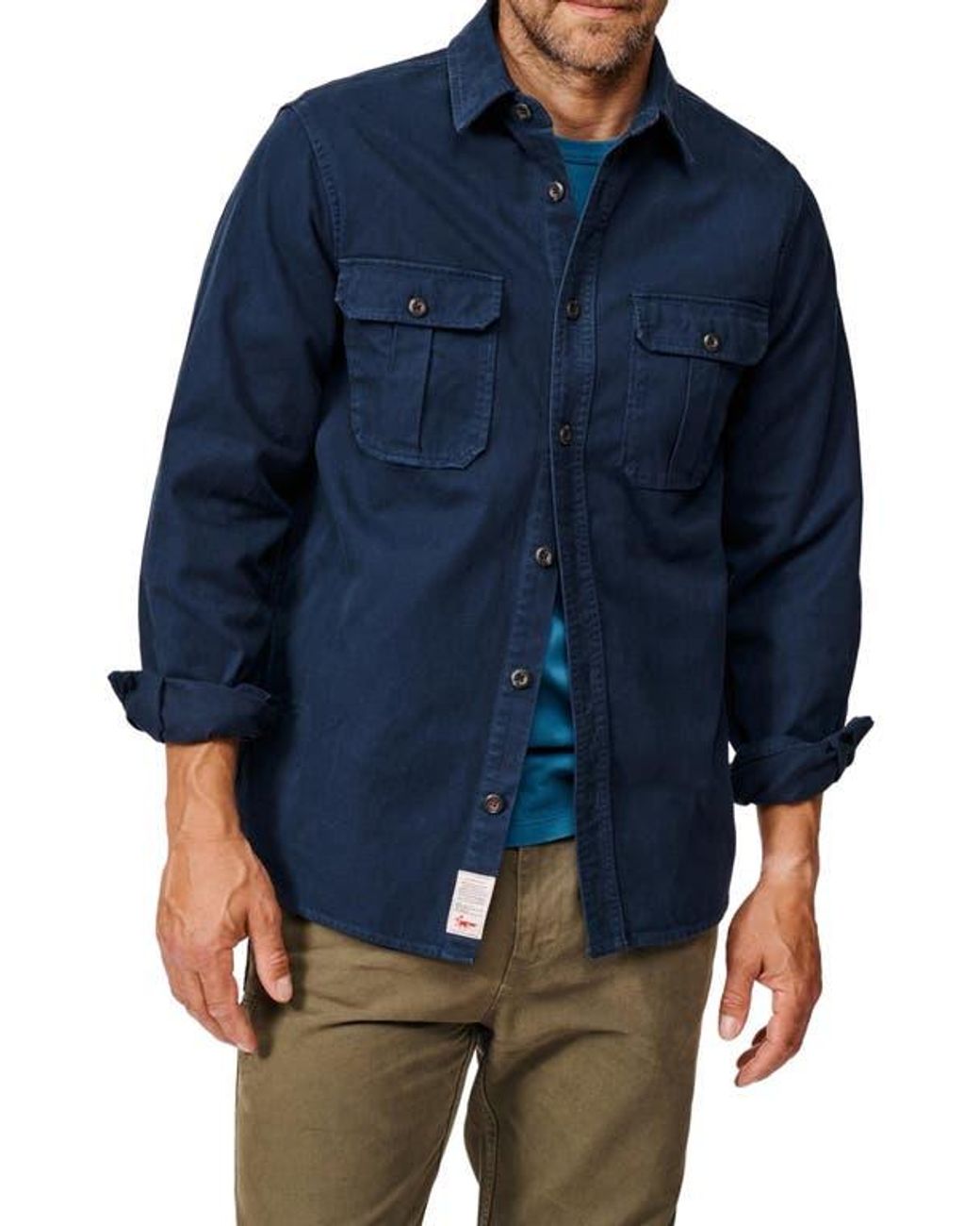 aubi Blue Dovedale Overshirt for men