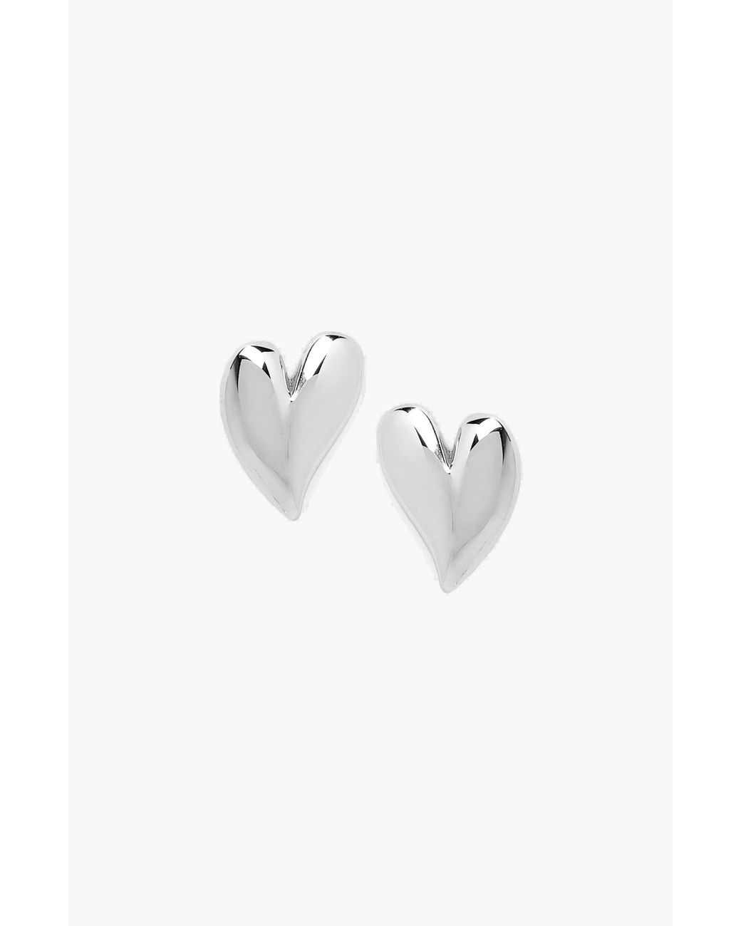 Yoj Metallic Mini Heart Stud Earrings