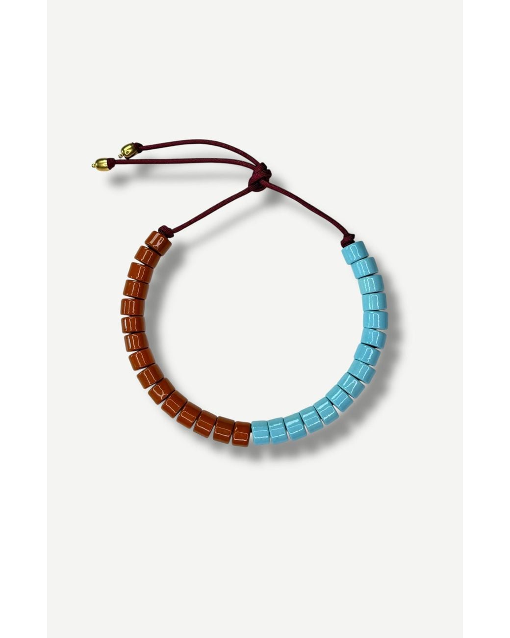 Her New Tribe Blue Bead Two Split Candy Necklace