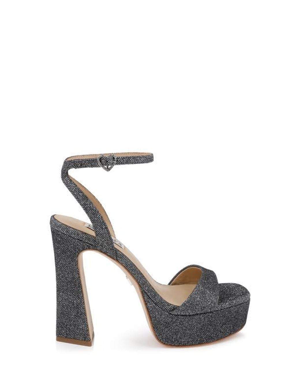 Badgley Mischka Metallic Caia Ankle Strap Platform Sandal