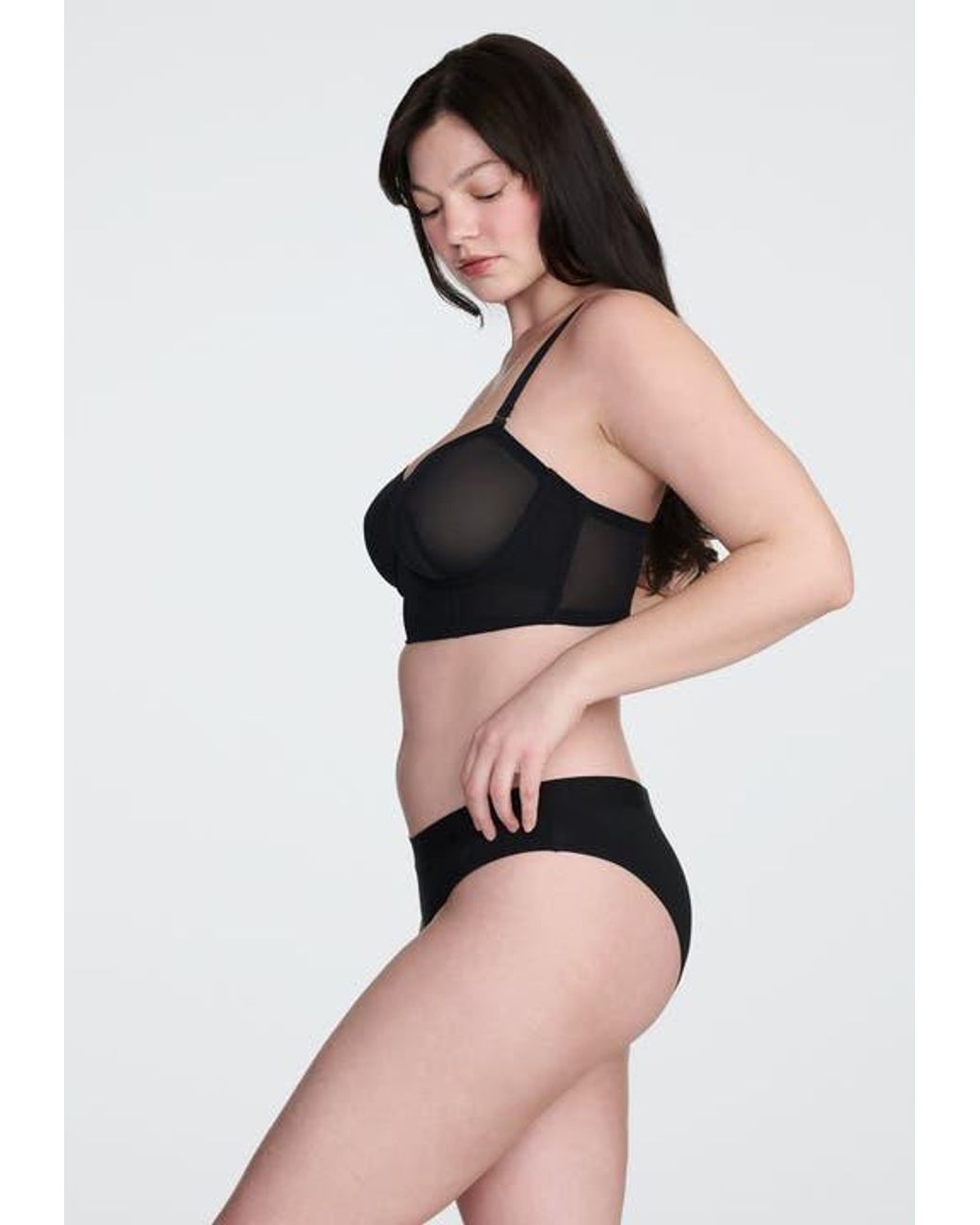 CUUP Gray The Longline Bra Mesh