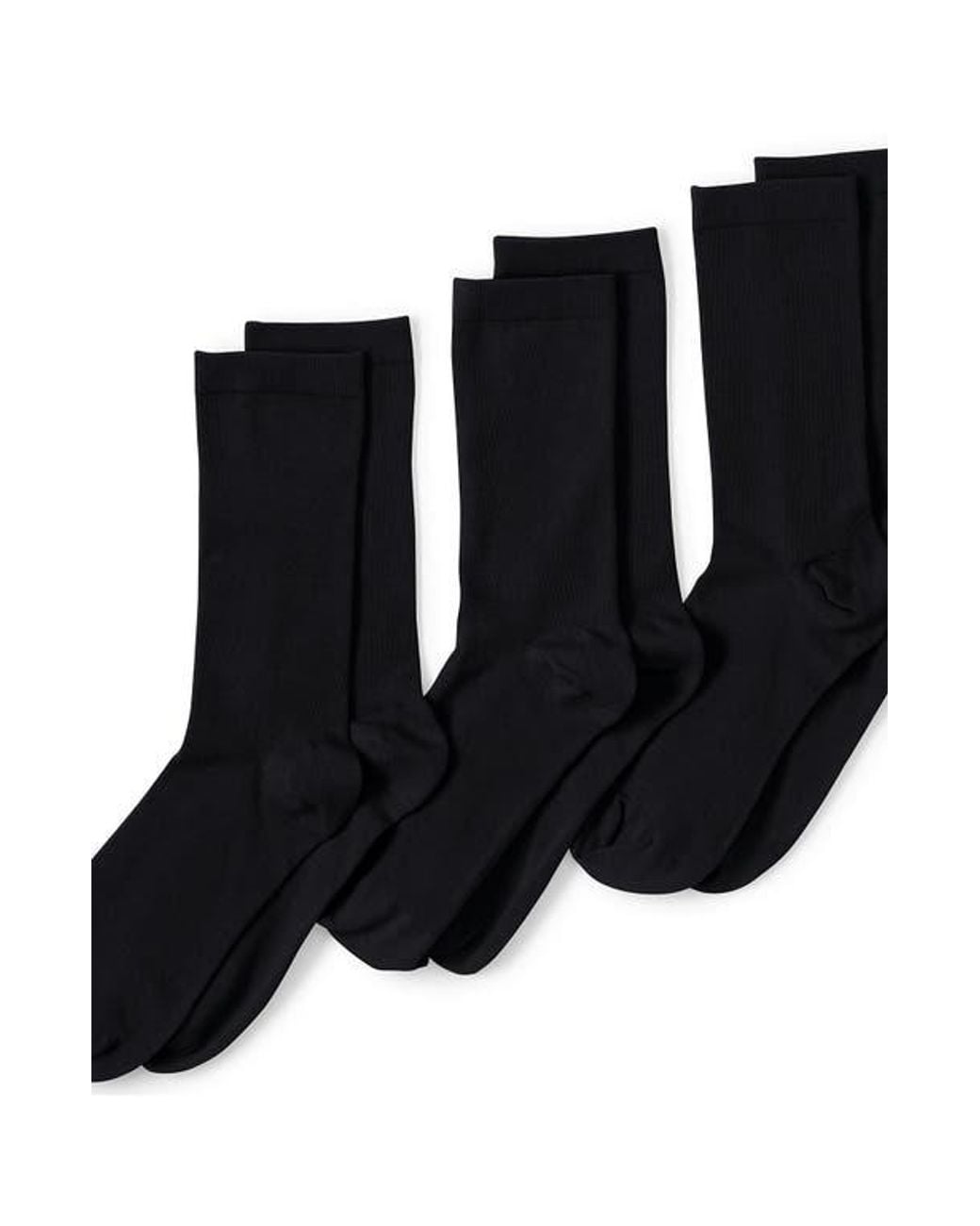 Lands' End Black 3-Pack Everyday Basic Crew Socks