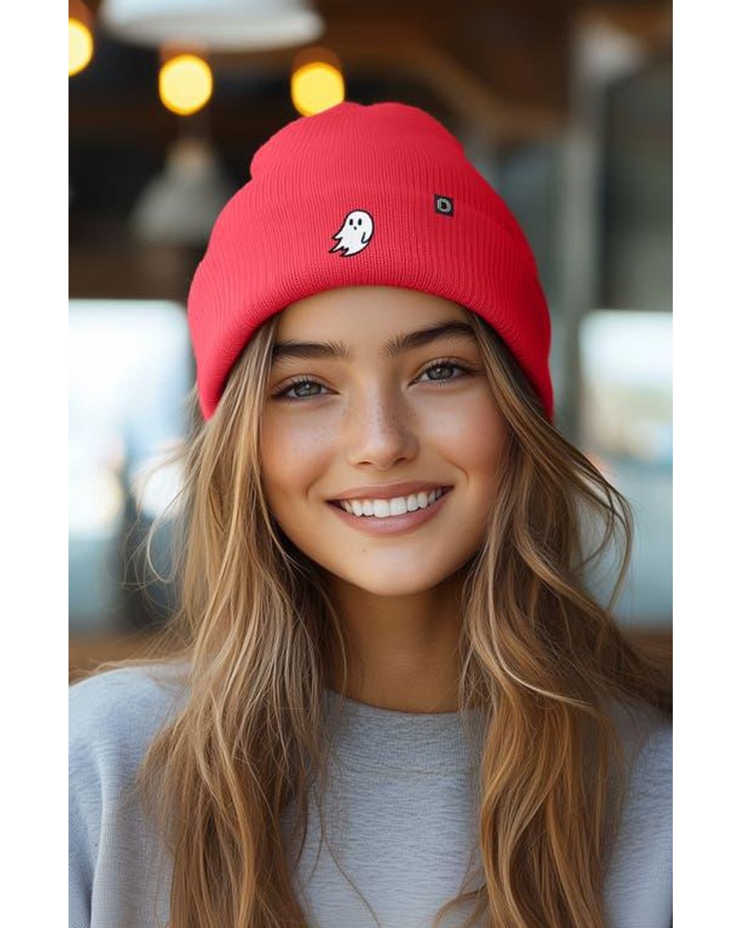 Alix Red Ghost Beanie for men