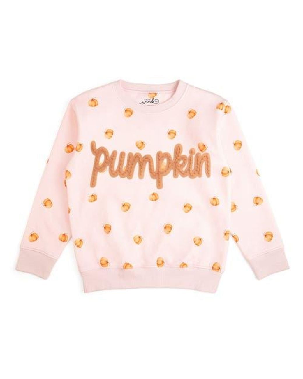 Sweet Wink Pink Pumpkin Stitch Patch Sweatshirt