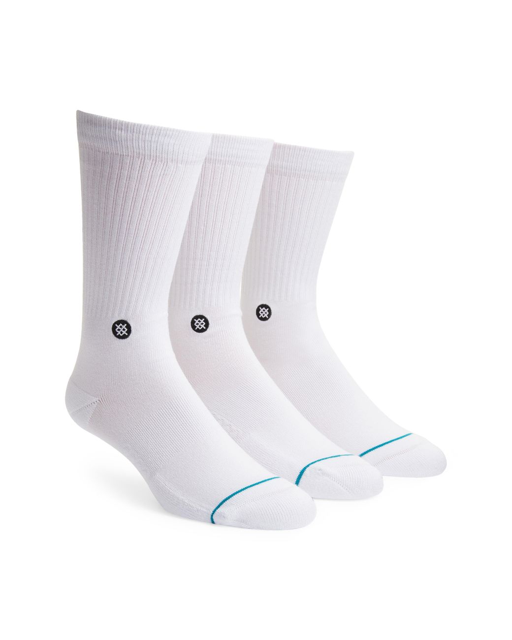 Stance White Icon Assorted 3-pack Crew Socks for men