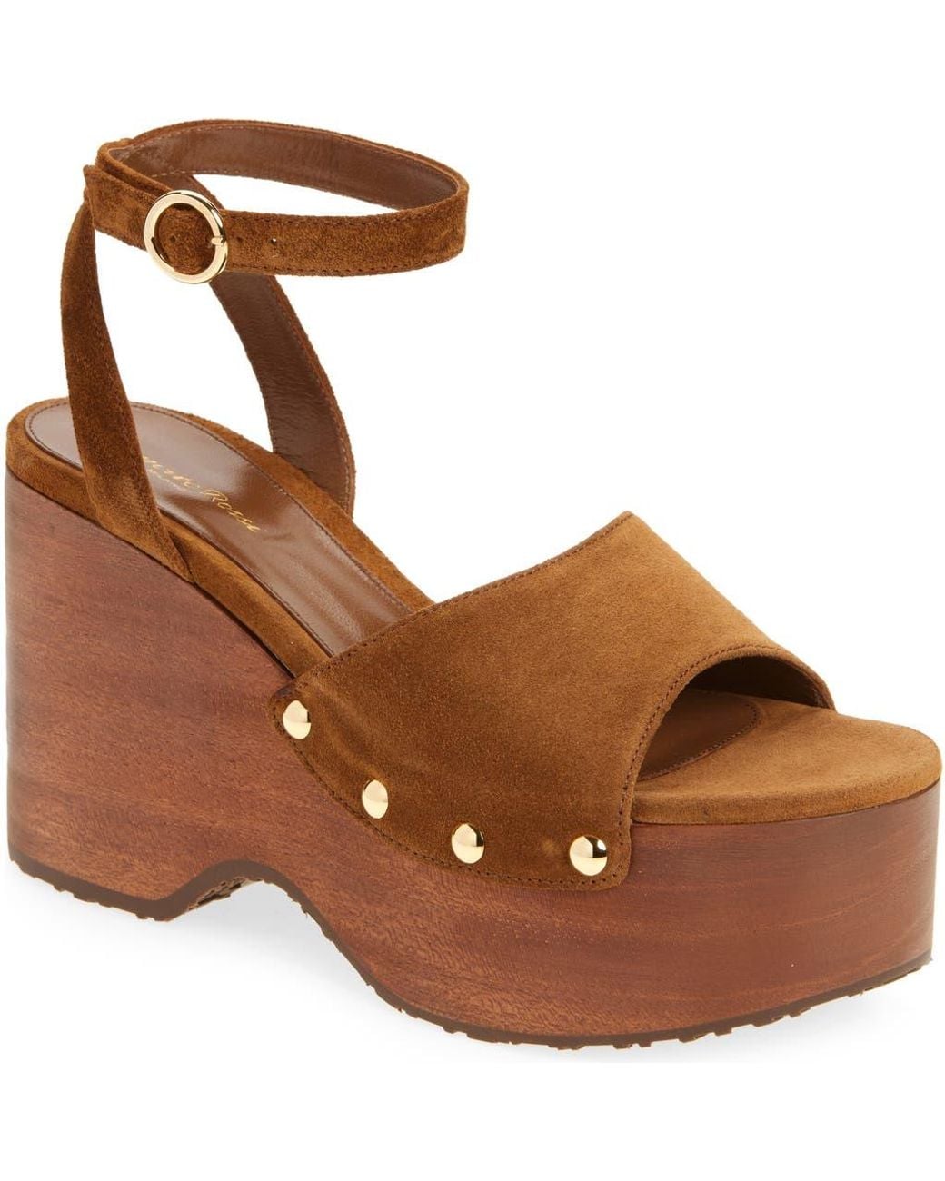 Gianvito Rossi Brown Stud Platform Sandal