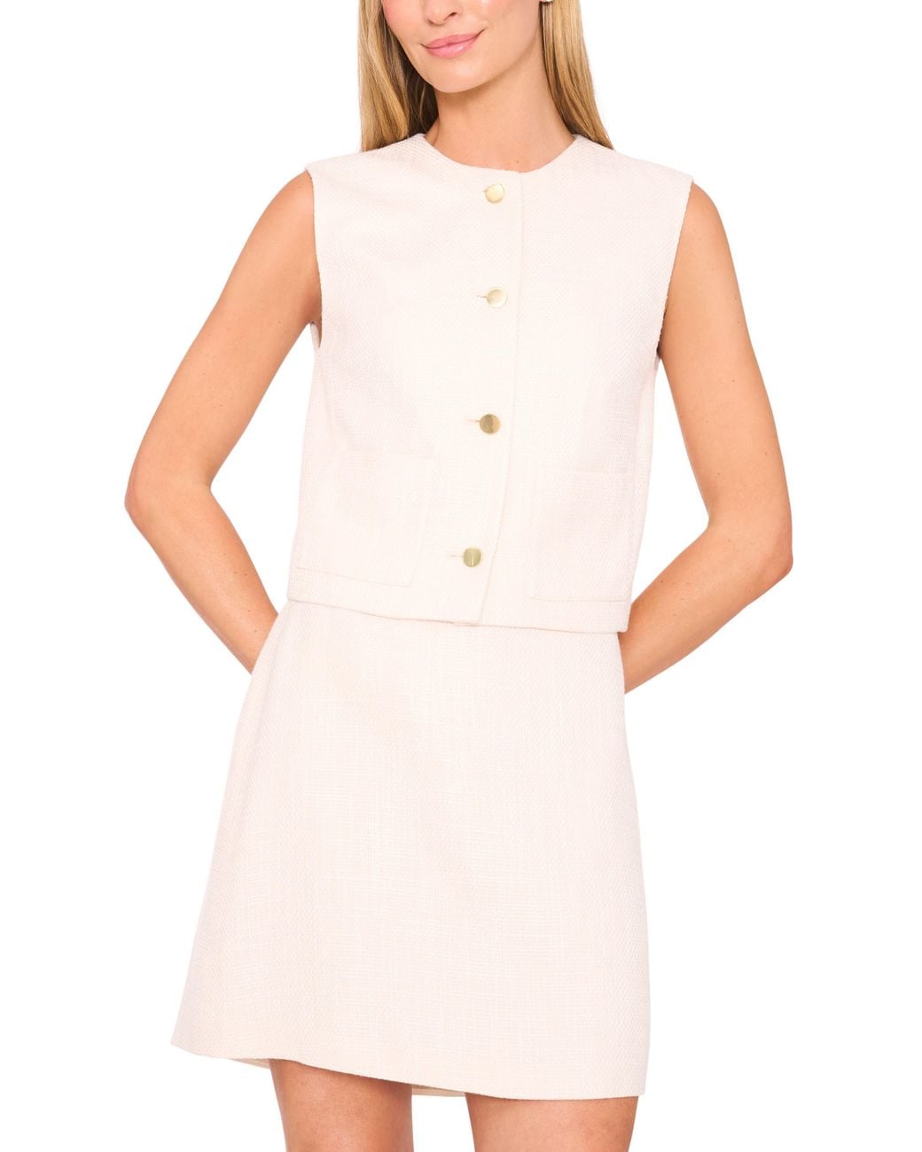 Halogen® White Patch Pocket Vest