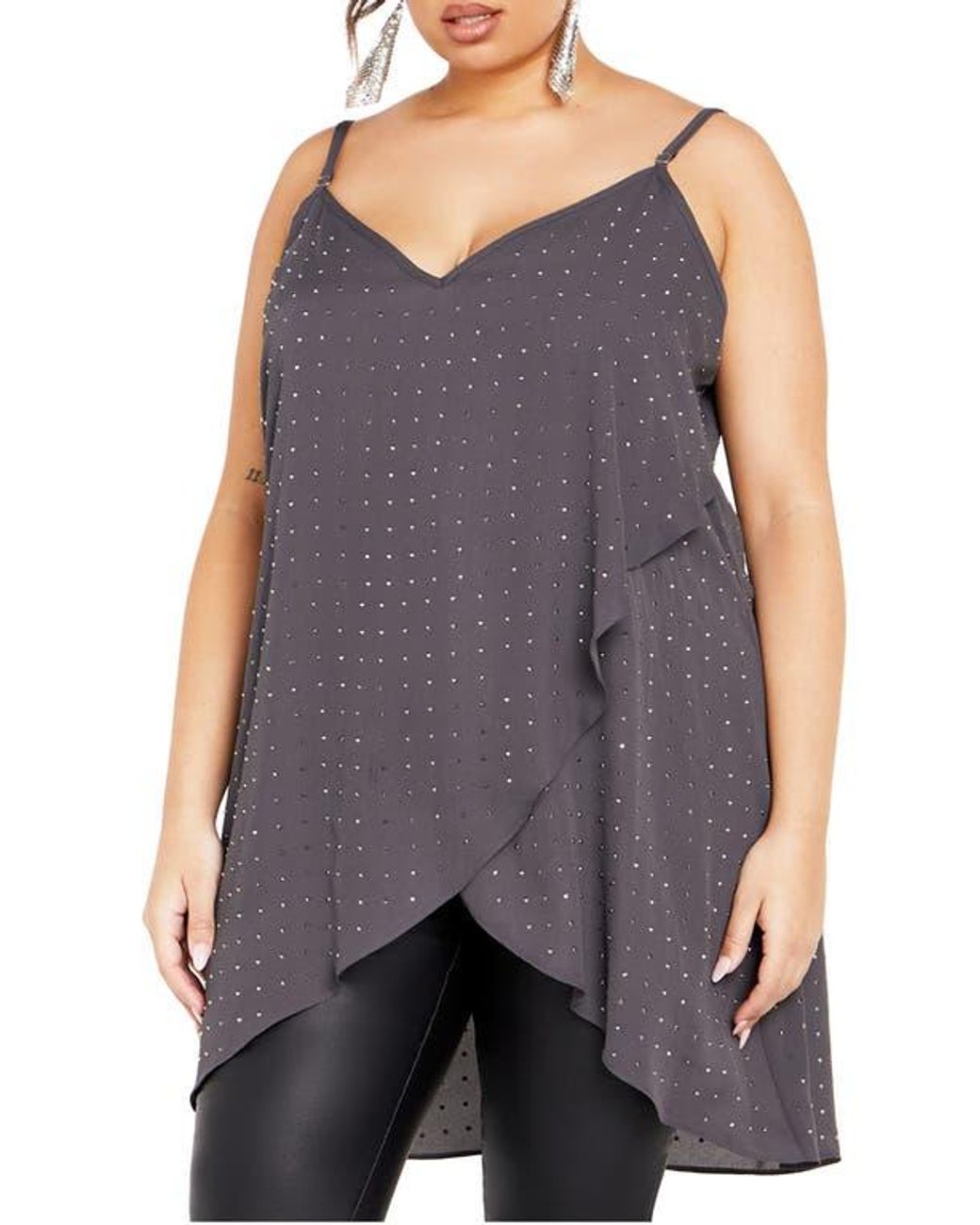 City Chic Purple Stud High/Low Camisole