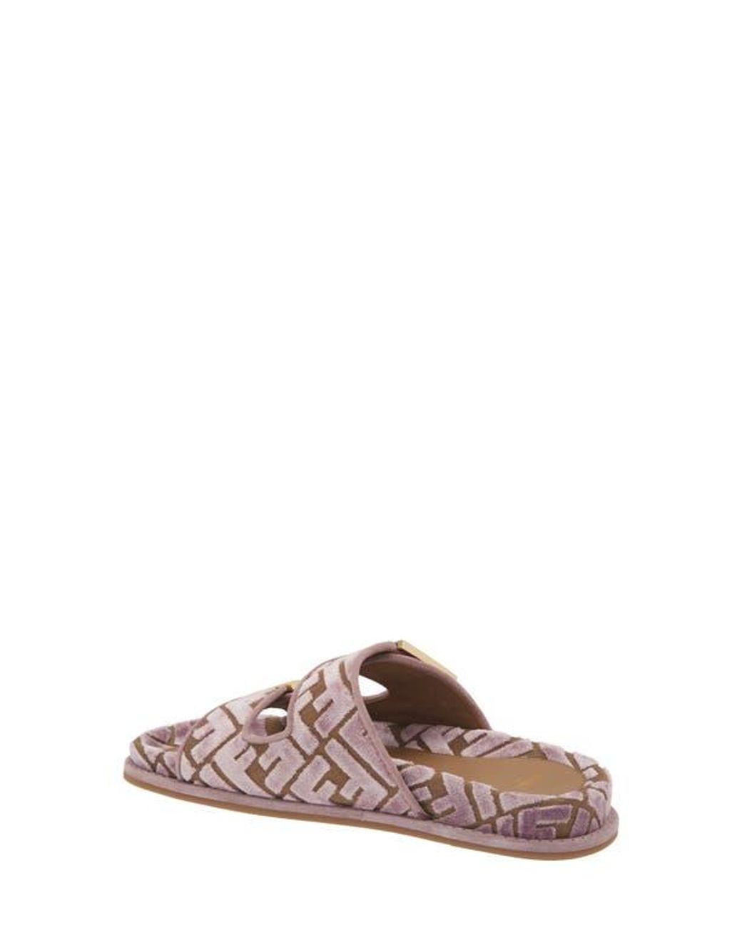 スリッポン FENDI EMBROIDERED VELVET AND JACQUARD FENDI FEEL SLIPPERS Embroidered Velvet And Jacquard Fendi Feel Slippers