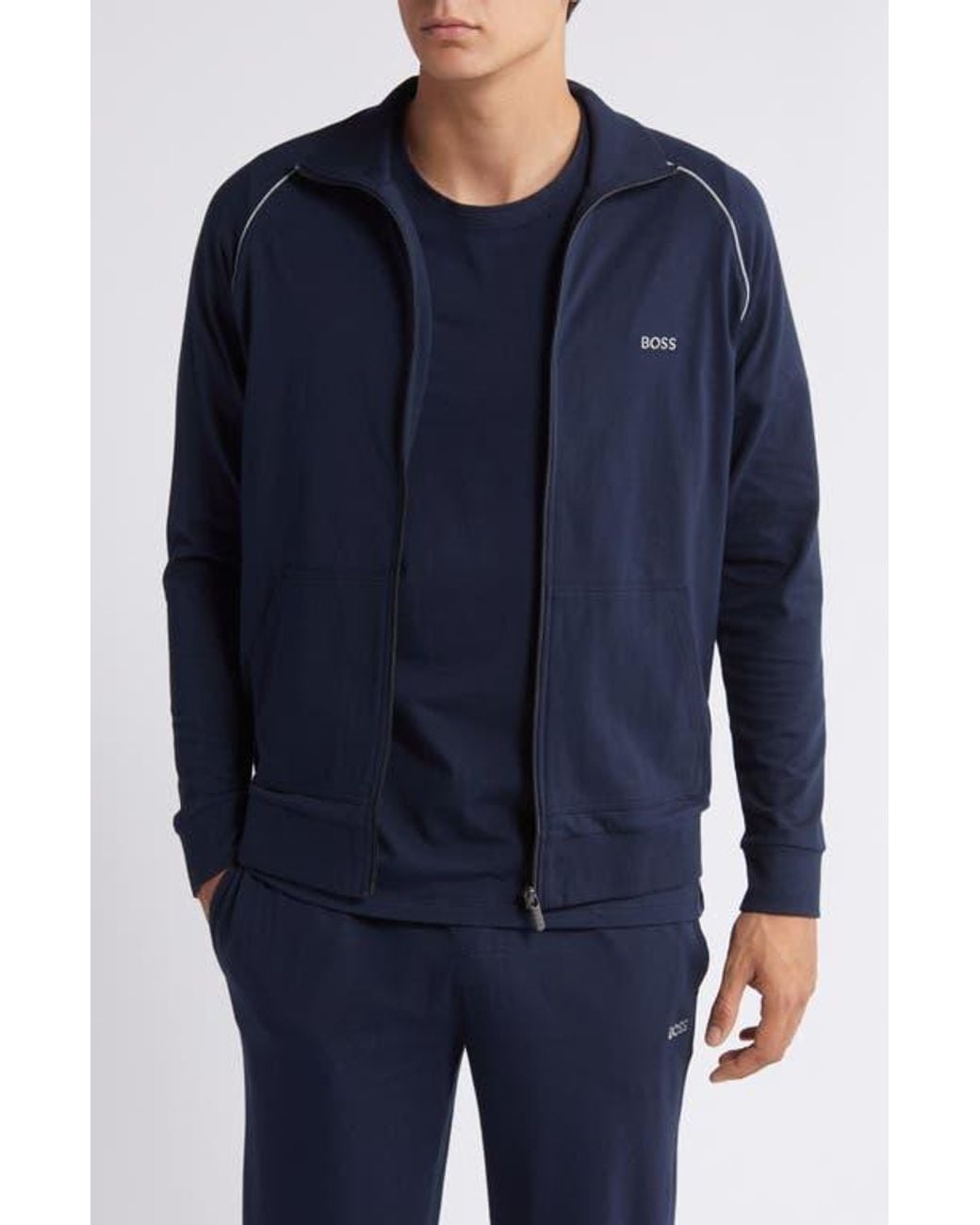 Boss Blue Mix Match Zip Jacket for men