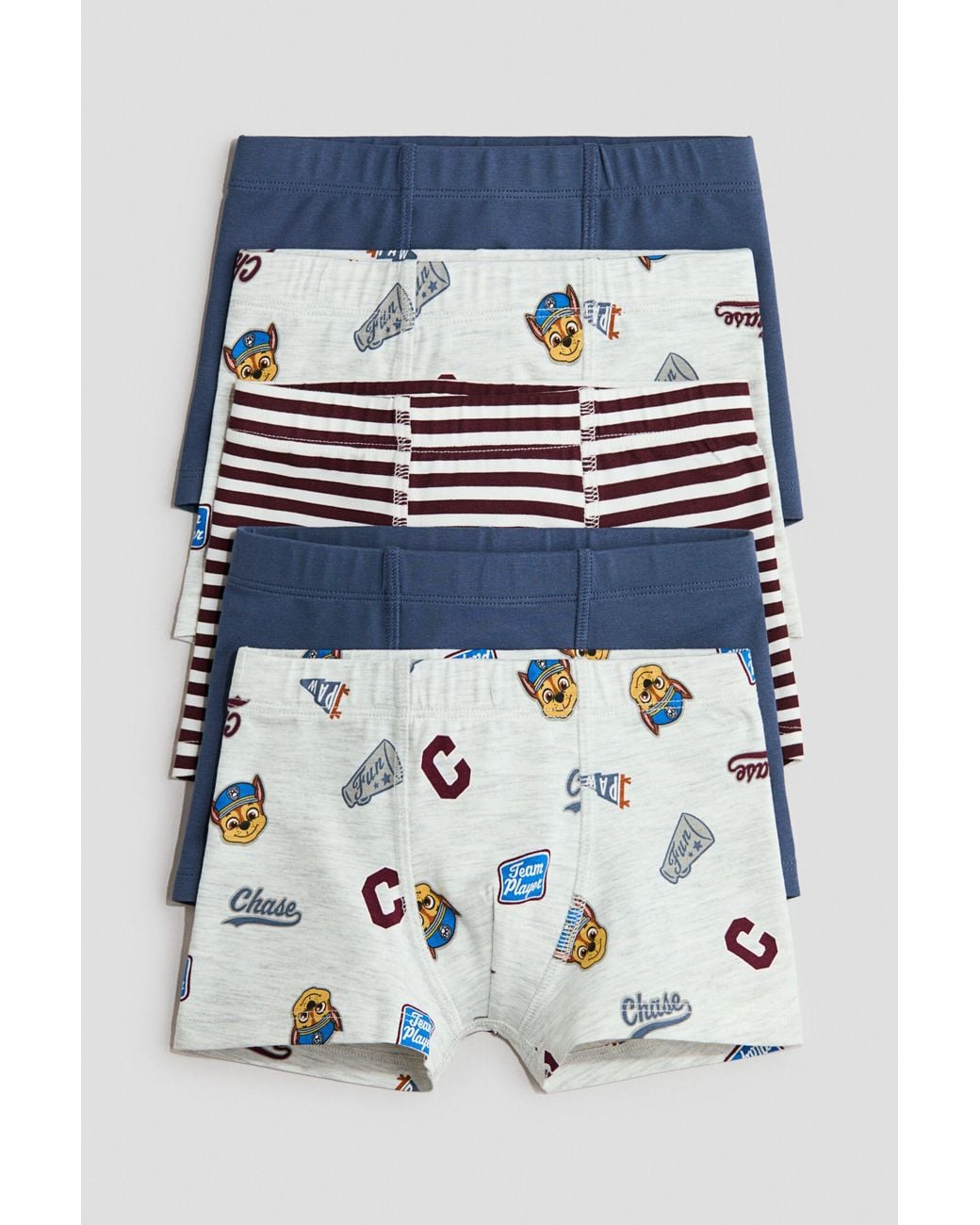 H&M Blue 5-Pack Cotton Boxer Briefs for men
