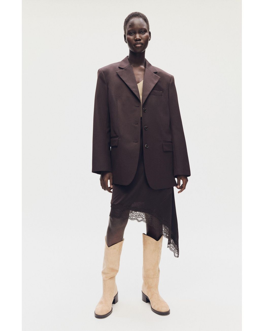 H&M Natural Knee-High Boots