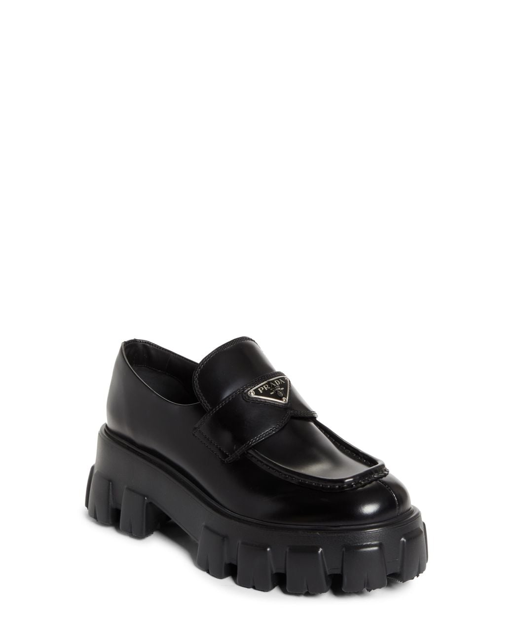 Prada Black Monolith Lug Sole Loafer