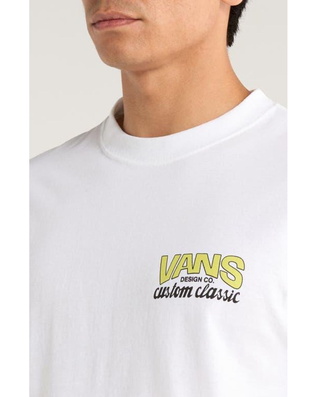 Vans White Shop Front Logo Cotton Graphic T-Shirt for men