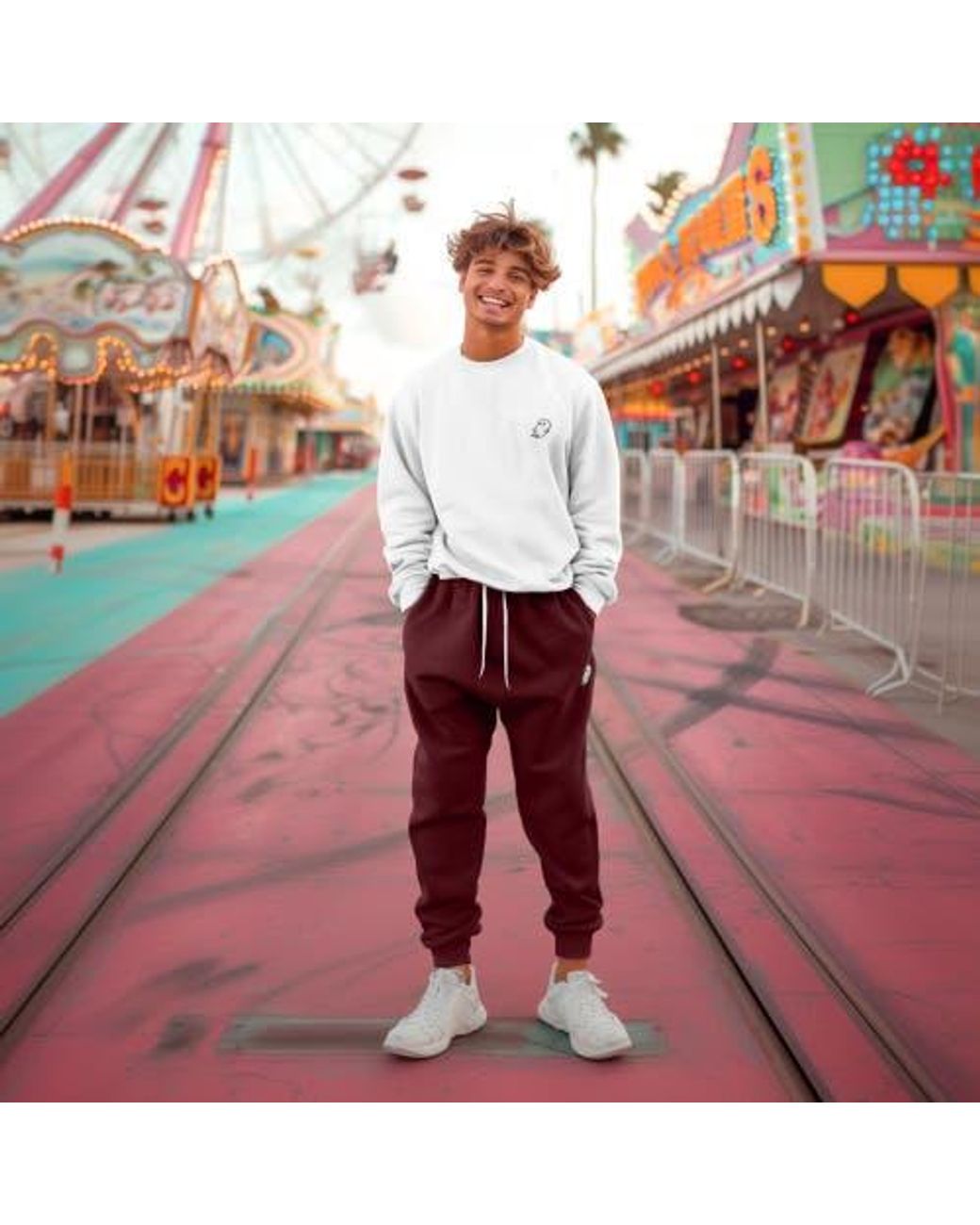 Alix Red Ghost Fleece Jogger Sweatpants for men