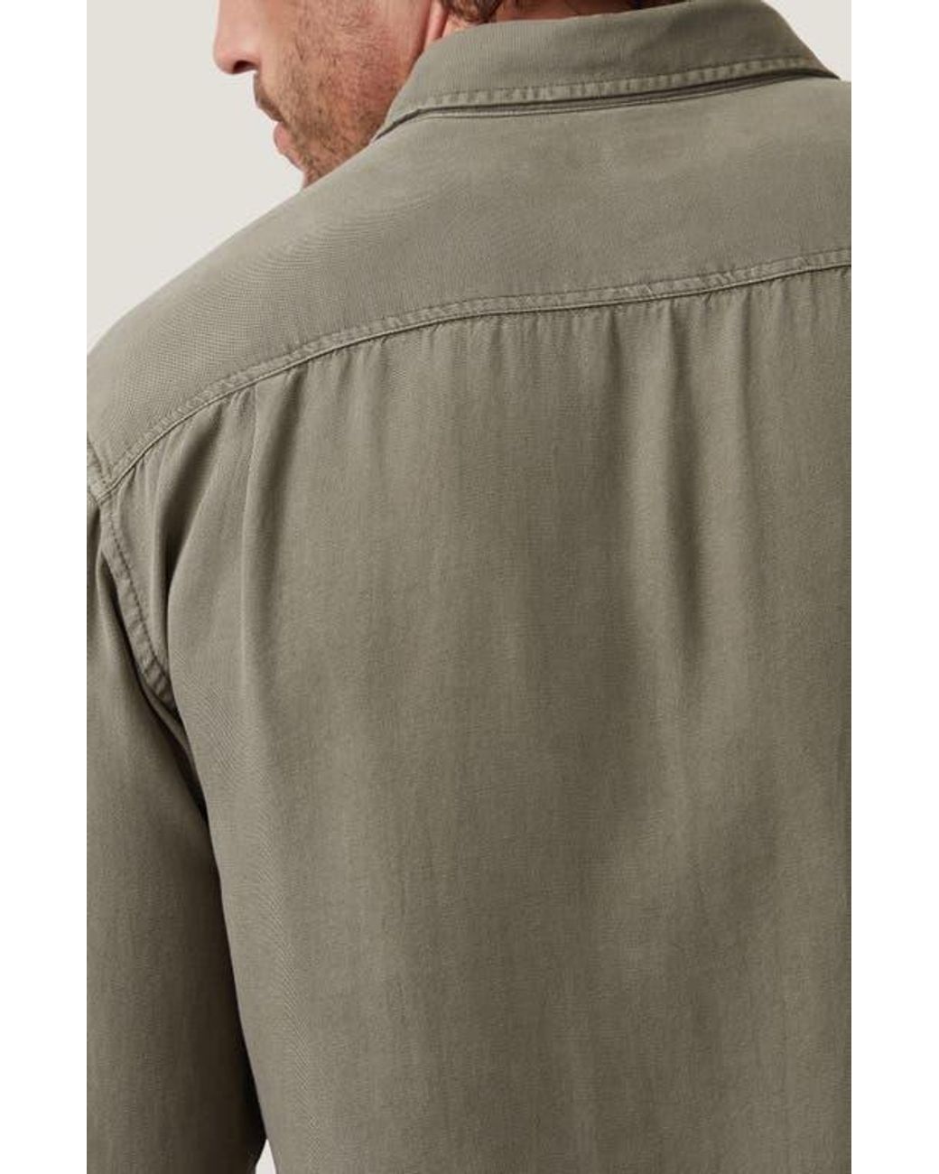 34 Heritage Green Solid Lyocell Button-Up Shirt for men