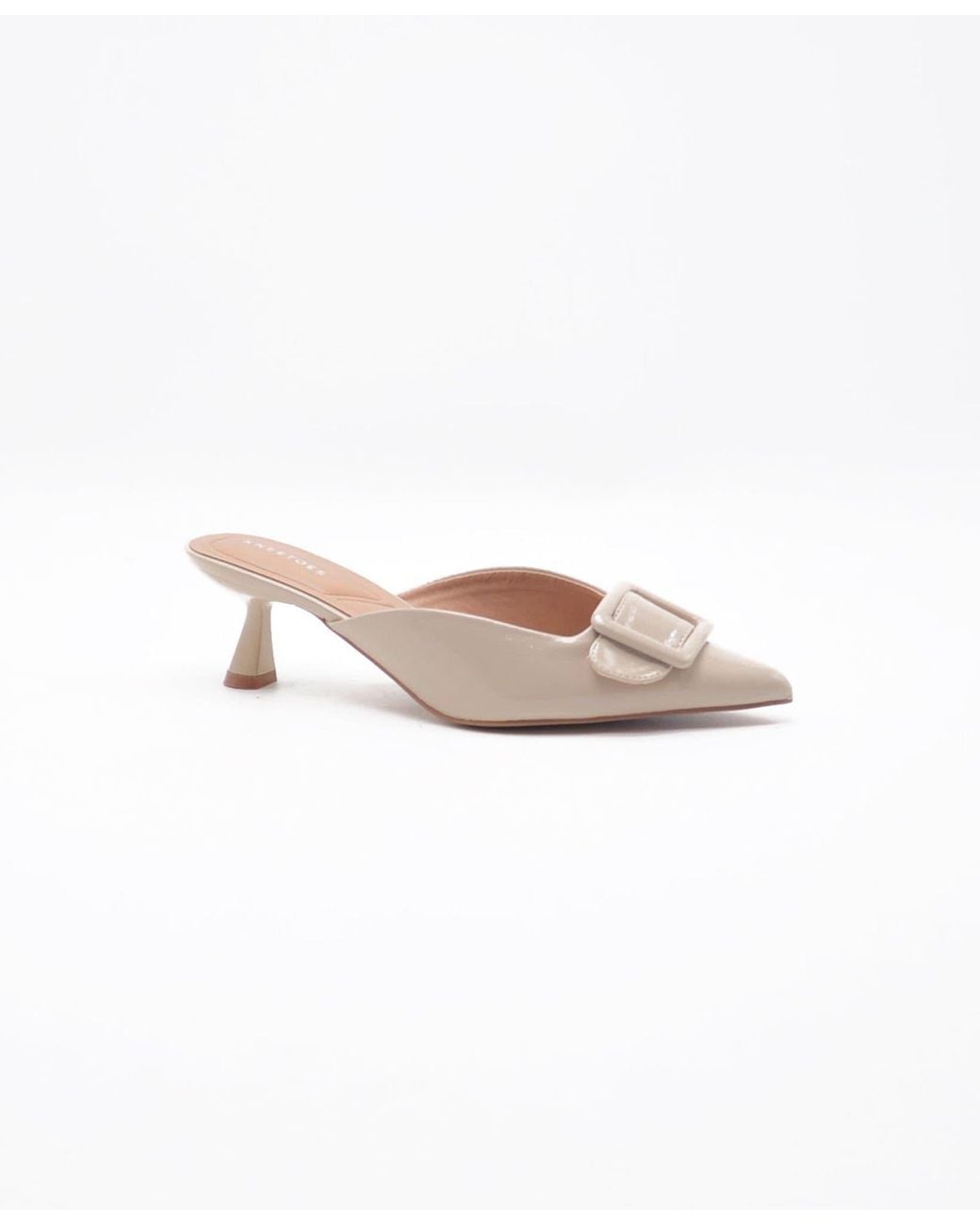 kneetoes White Waverly Mules