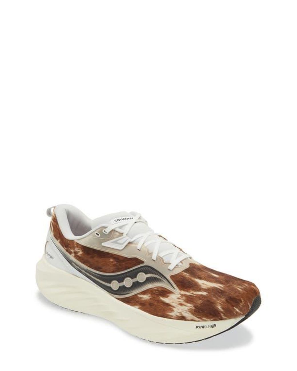 Saucony Triumph 22 Genuine Calf Hair Running Shoe in White  display picture 2