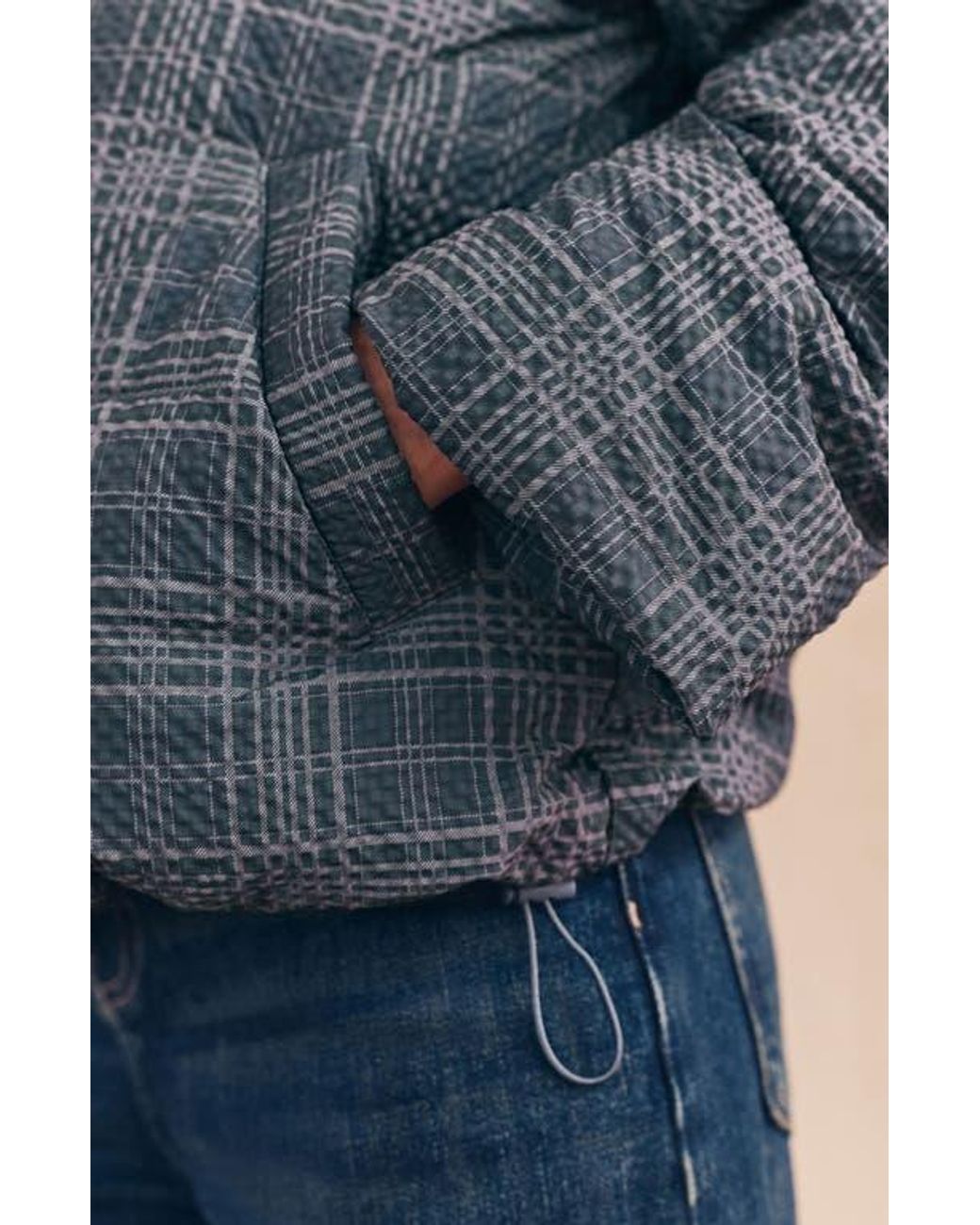 Next Blue Check Puffer Jacket