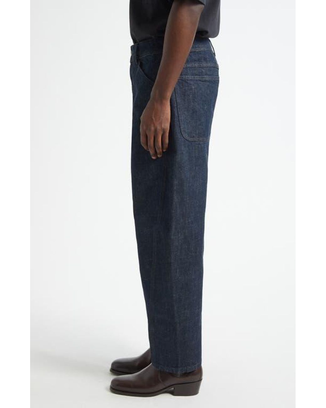 Lemaire Blue Twisted Seam Workwear Jeans for men