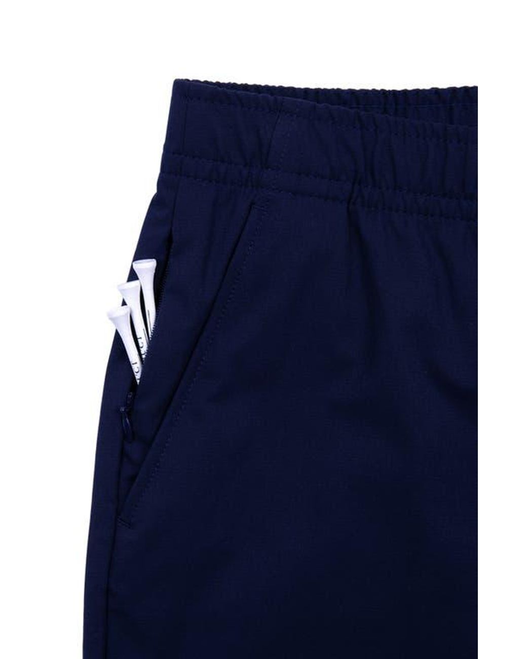 Con.struct Blue Regular Fit Solid Recycled Performance Drawstring Golf Shorts for men