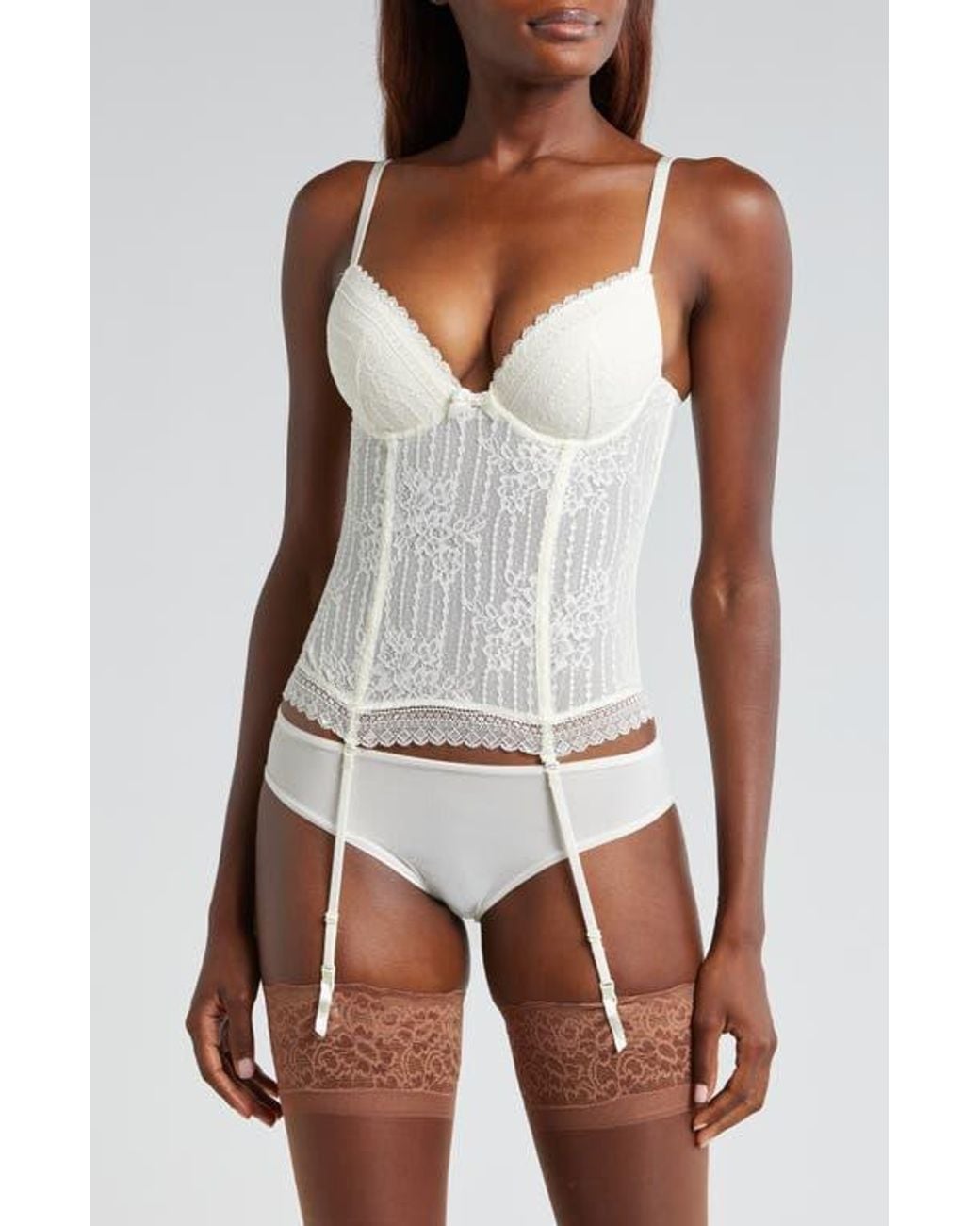 Etam White Panama Underwire Basque