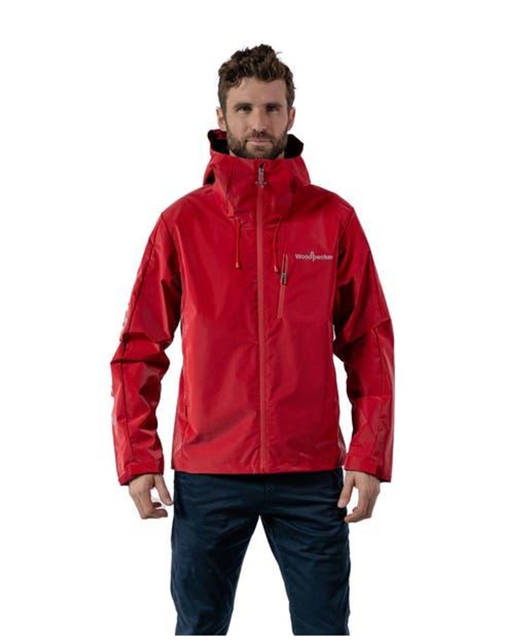 Woodpecker Red Wind Rain Shell Jacket for men