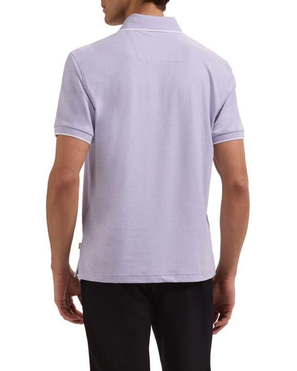 Bugatchi Purple Performance Tipped Polo for men