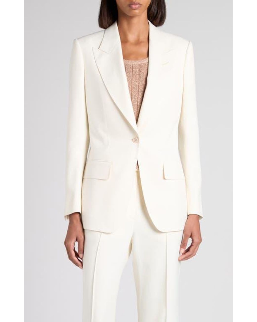 Tom Ford White Wallis Twill Blazer