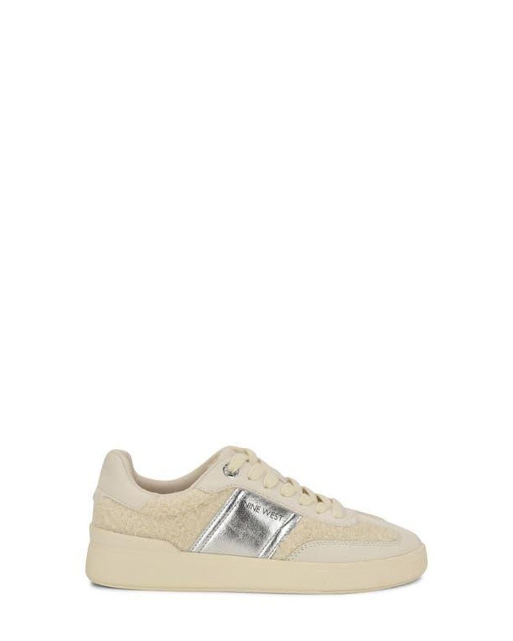 Nine West Natural Linehan Faux Shearling Sneaker