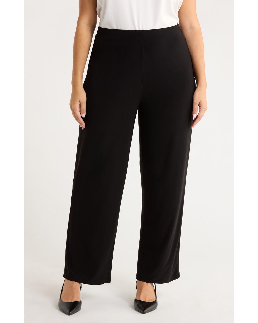 Anne Klein Black Stretch Knit Pull-On Pants