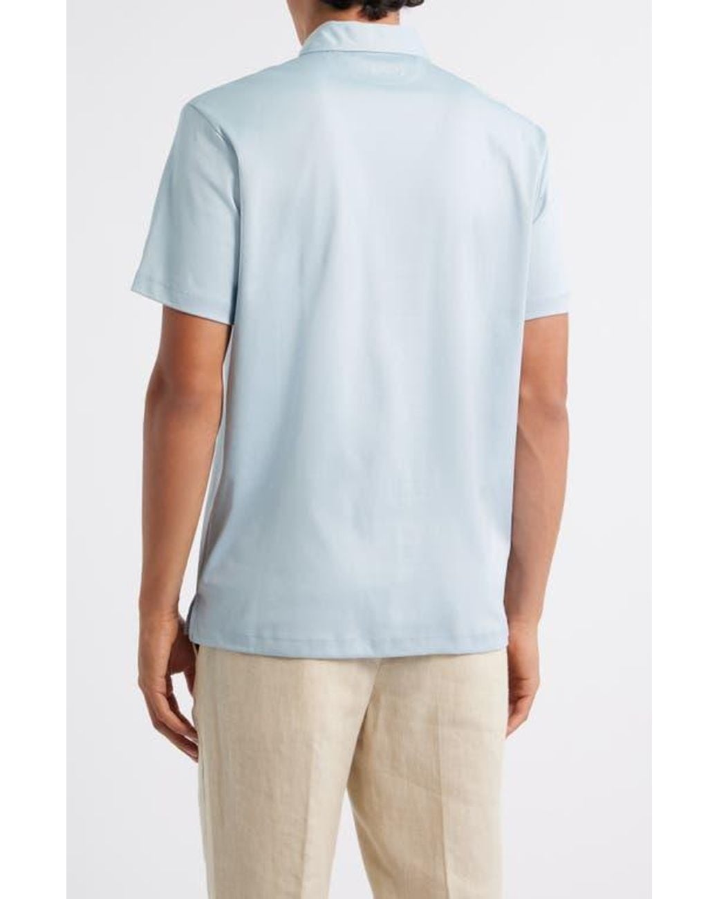 Aurélien Blue Aur1 Solid Cotton Polo for men