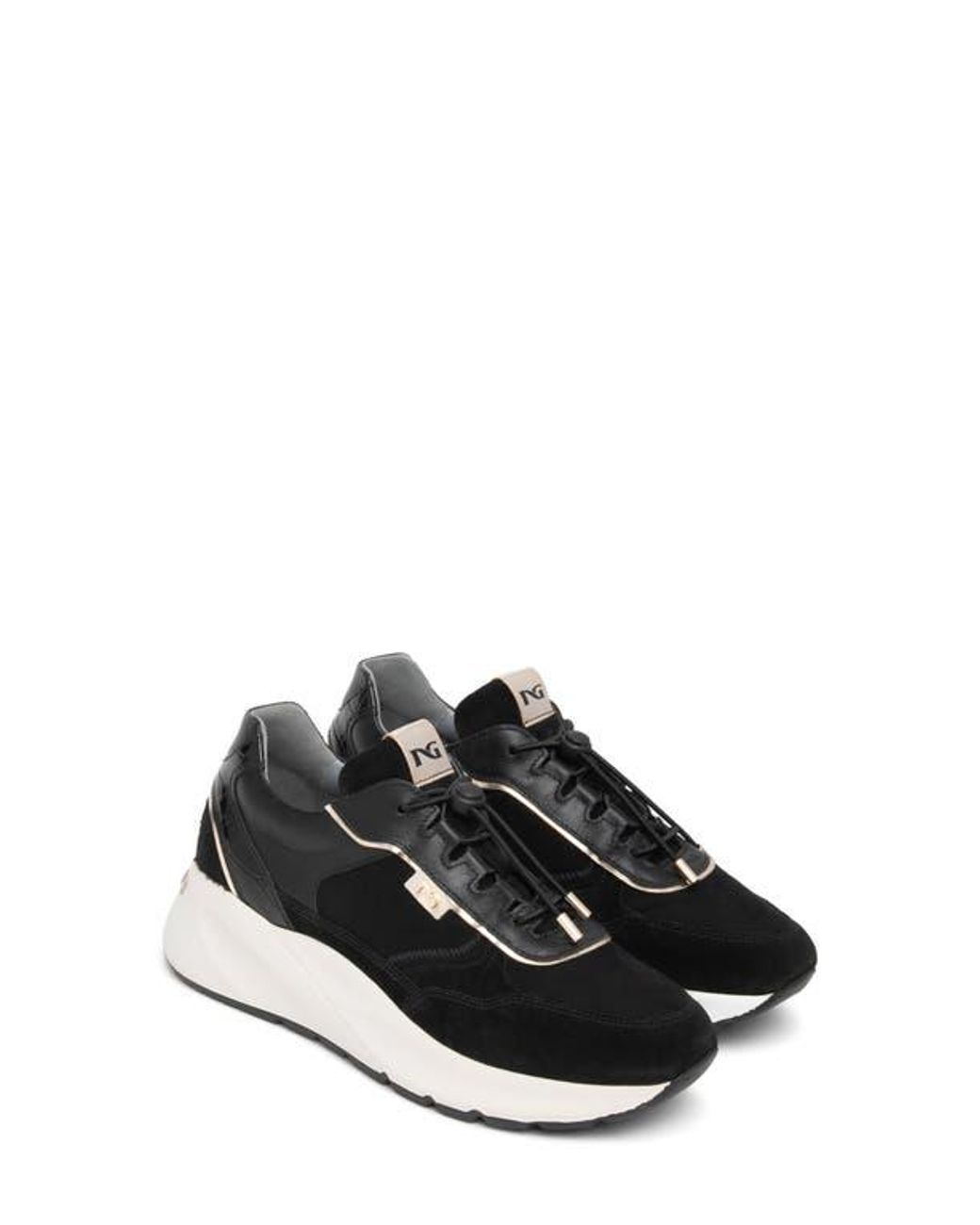 Nero Giardini Black Bungee Leather Sneaker