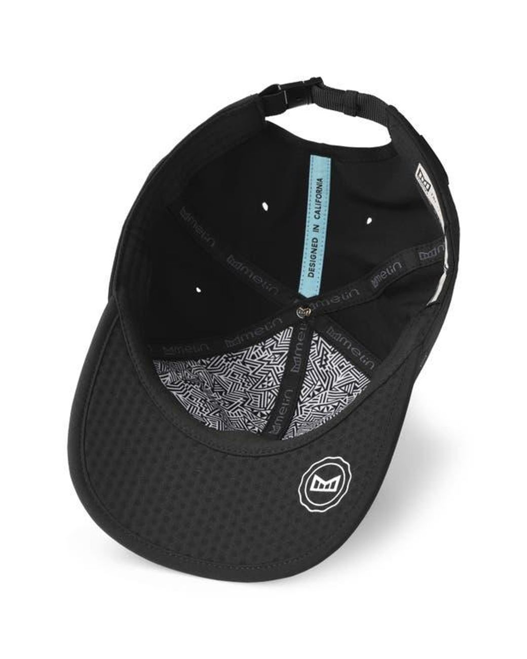 Melin Black Legend Packable Hydro 6-Panel Snapback Ball Cap for men
