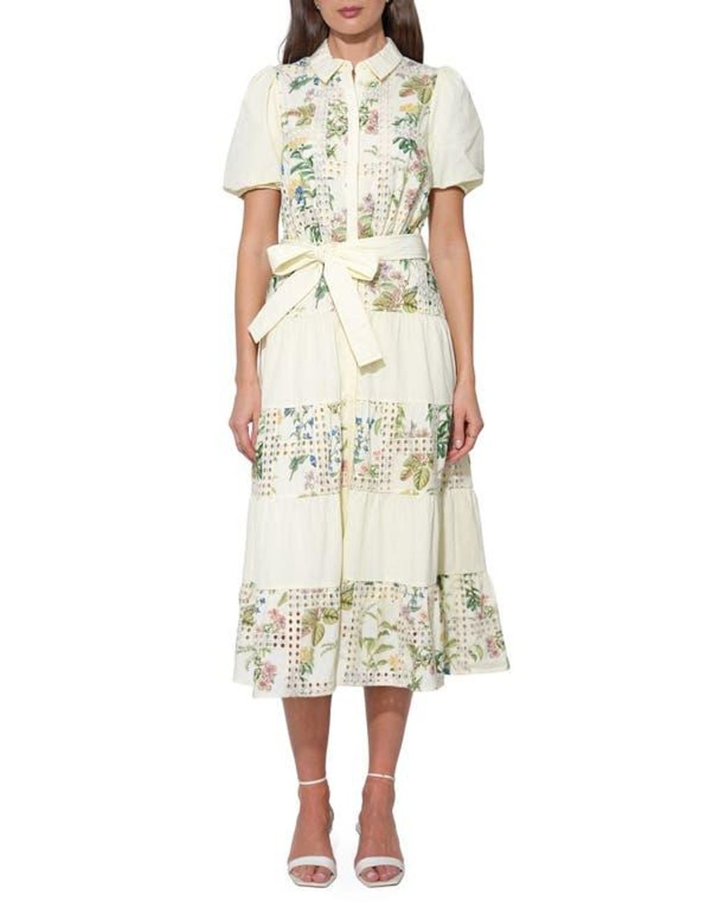 green emerald velvet dress Souchii Floral Tiered Midi Dress for Women  Elegant Beige Button-Front A-Line