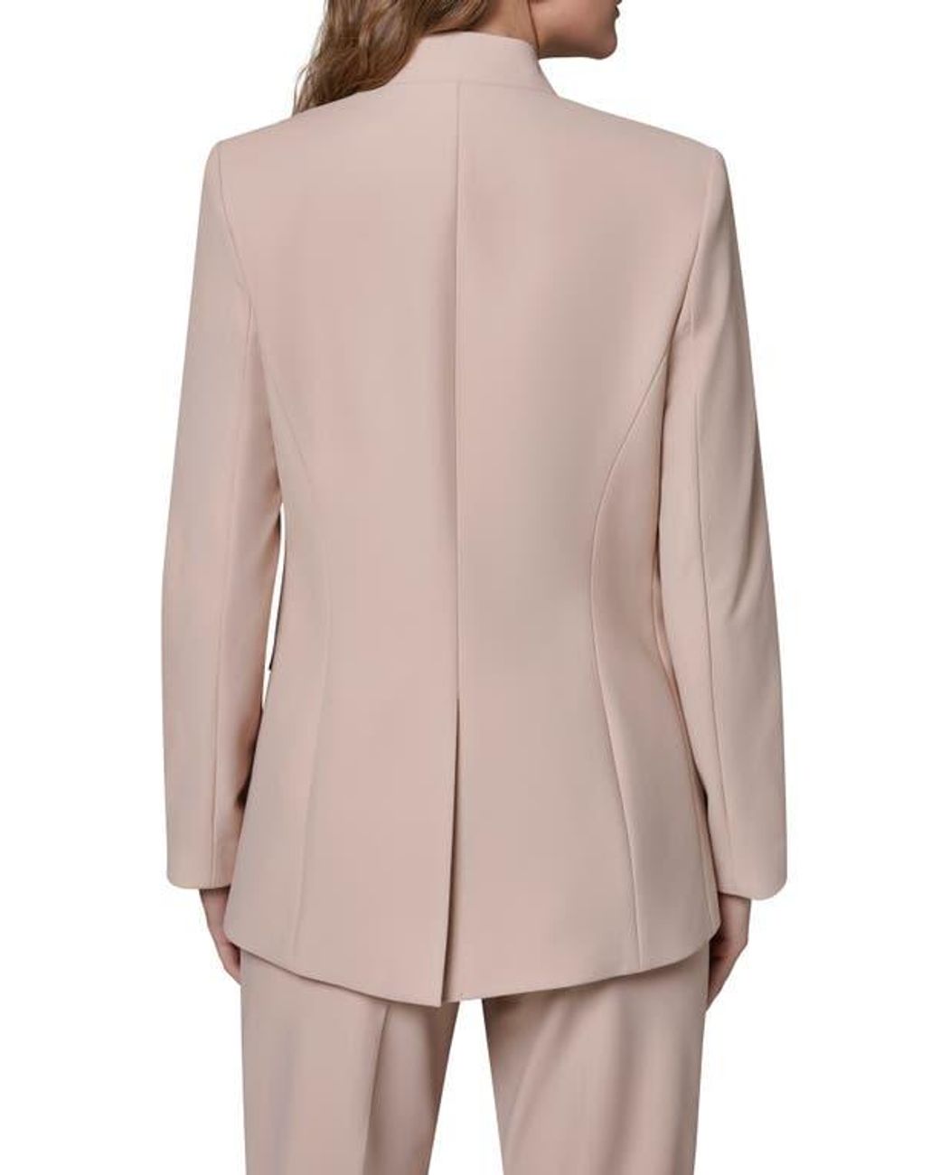 Donna Karan Pink Button Sleeve Blazer