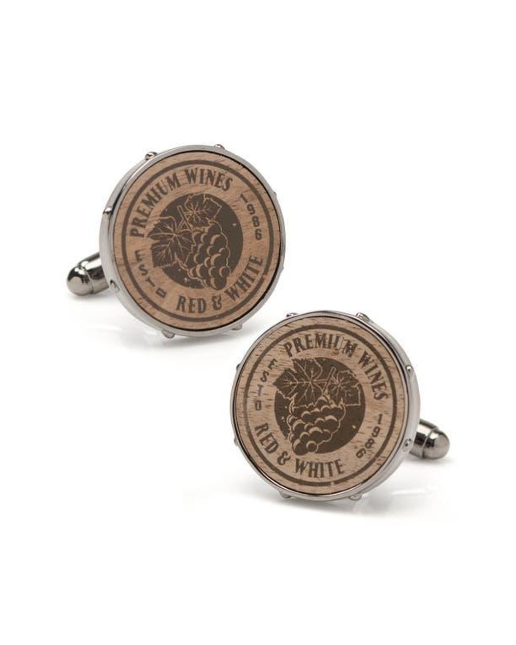 Cufflinks Inc. Metallic Wine Barrel Cuff Links for men