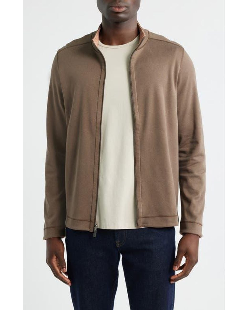 Johnston & Murphy Brown Xc4 Reversible Performance Zip Jacket for men