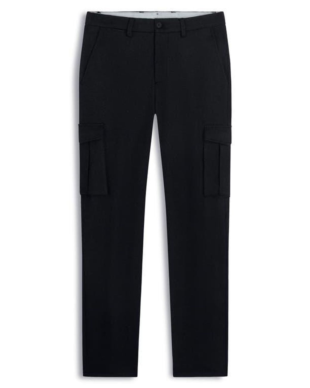Bugatchi Gray Brushed Knit Flat Front Cargo Pants for men