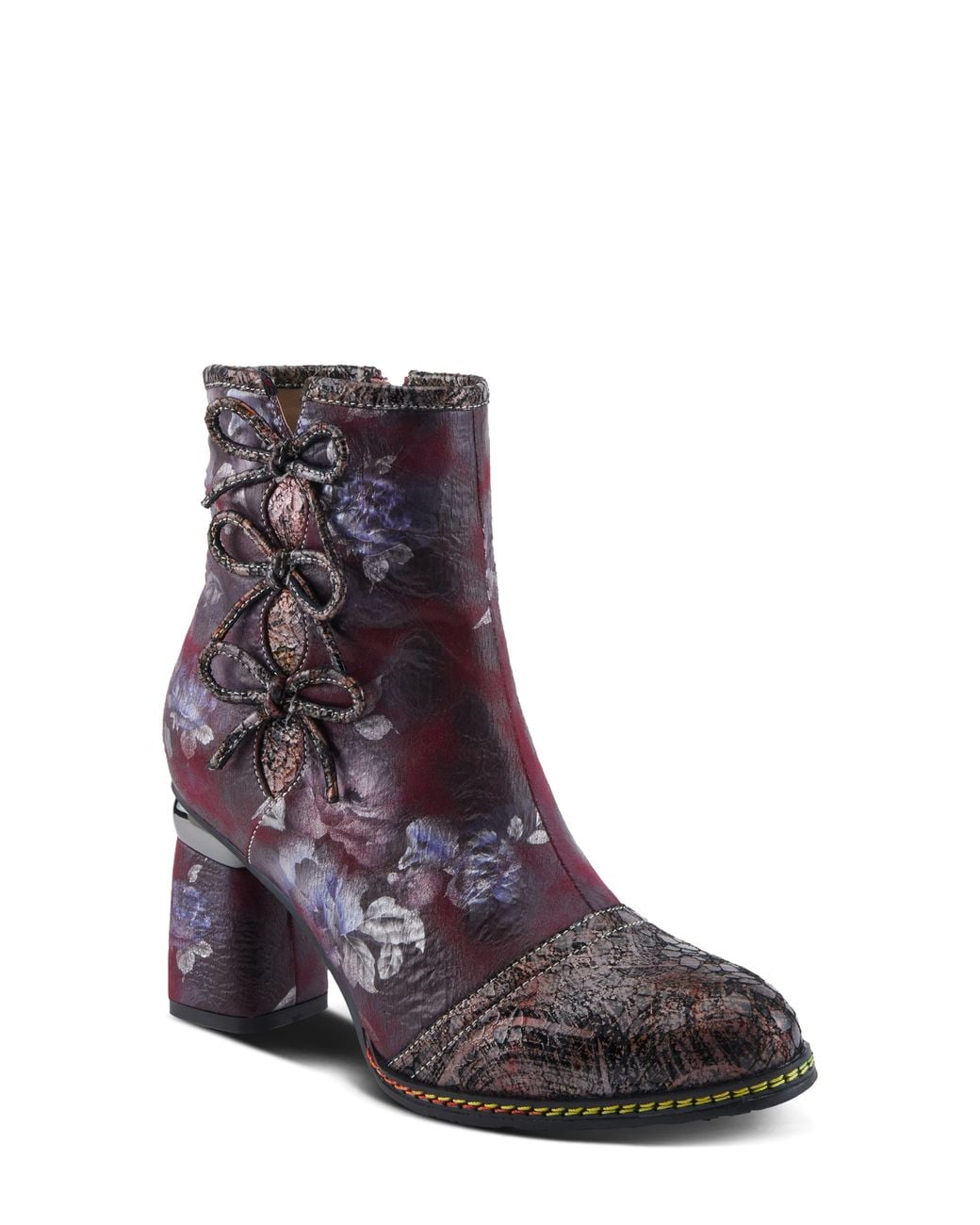Spring Step Purple Carre Cap Toe Bootie